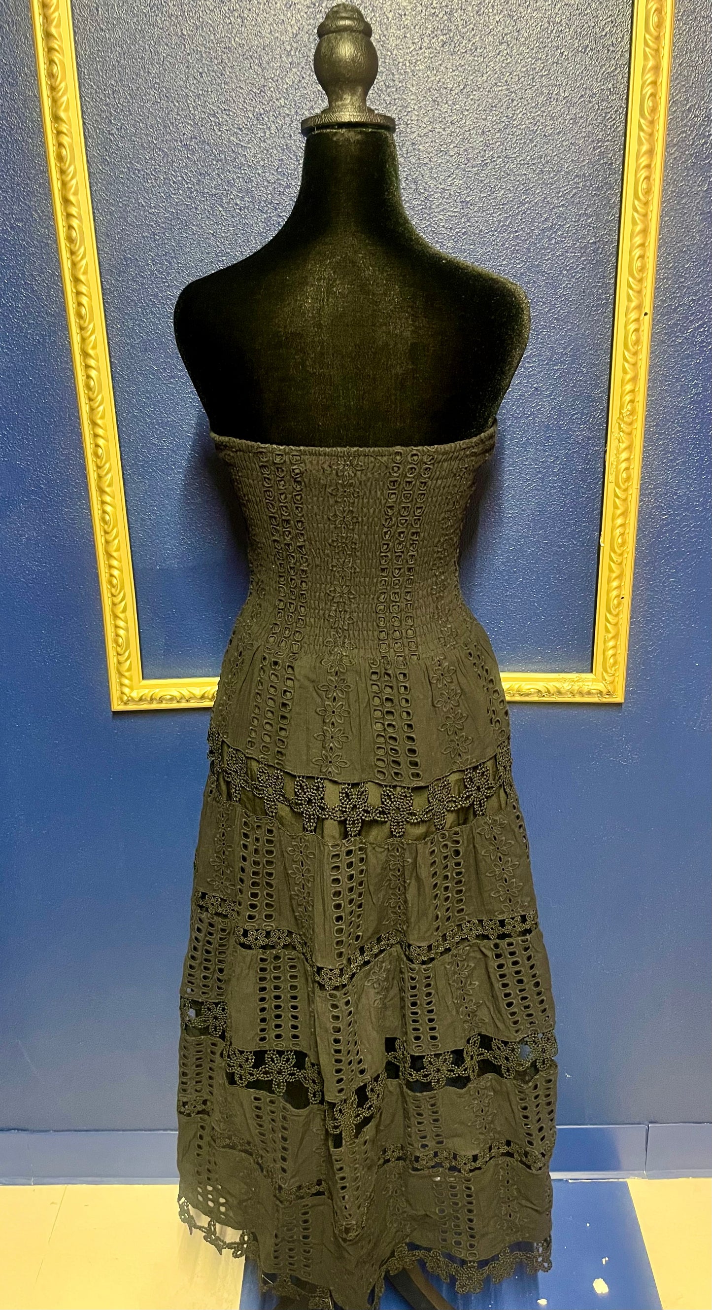 Strut & Bolt Strapless Detailed Black Dress