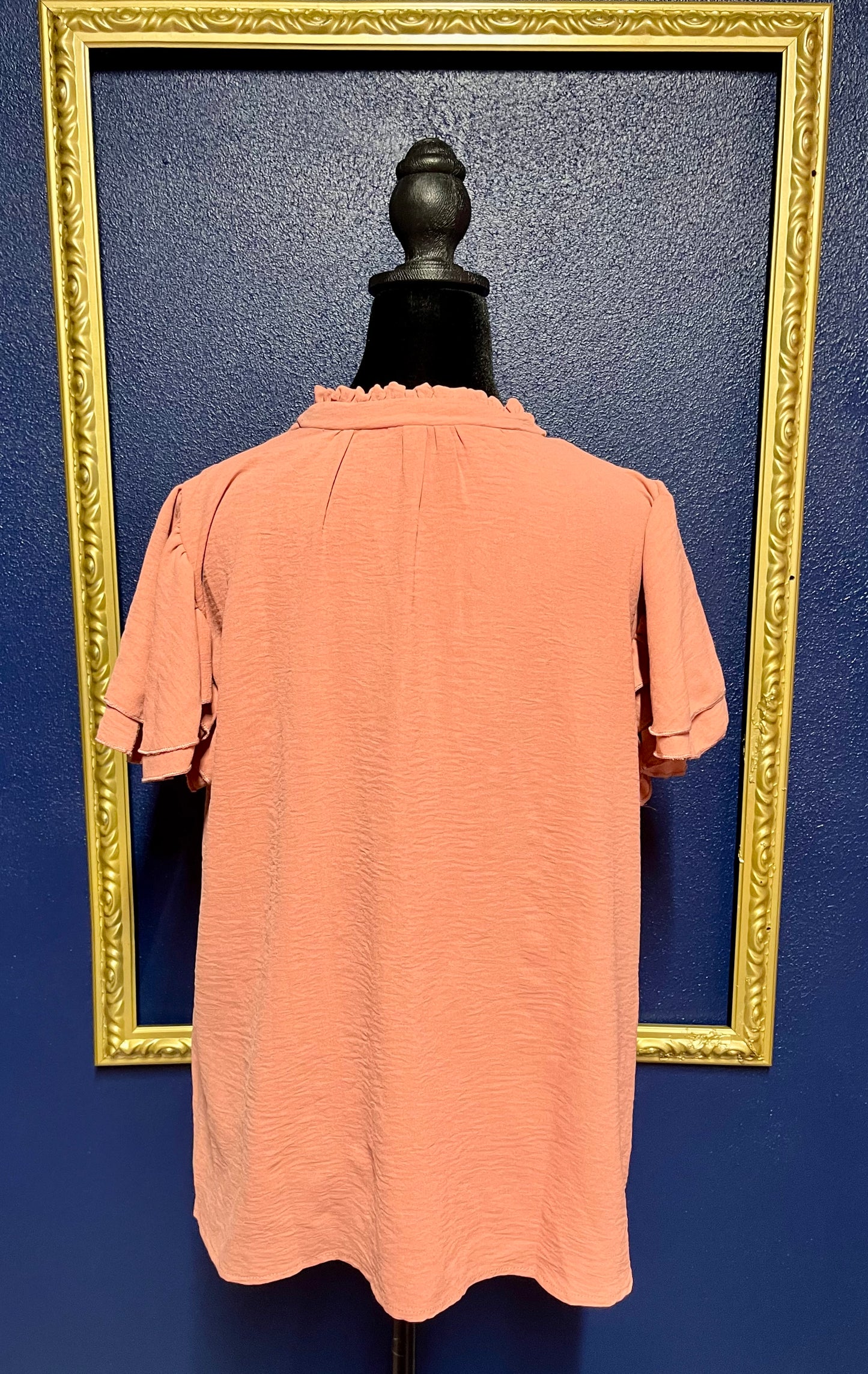 Detailed Dark Coral Blouse