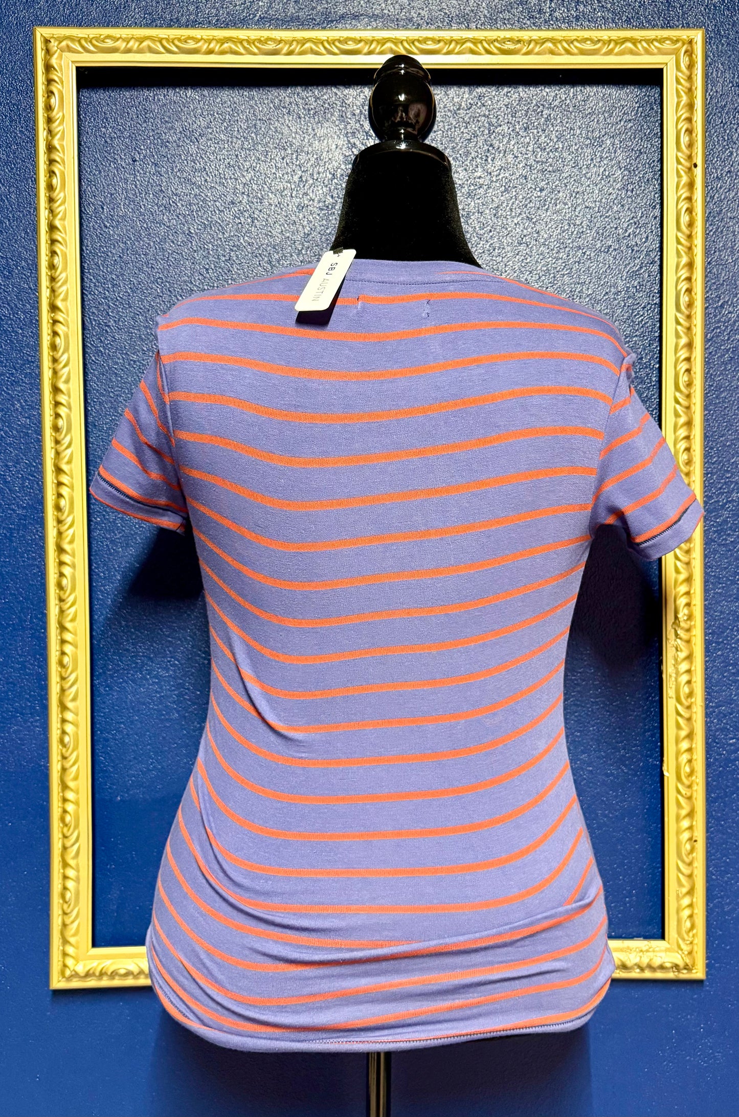 SBJ Austin Striped Cropped Tee