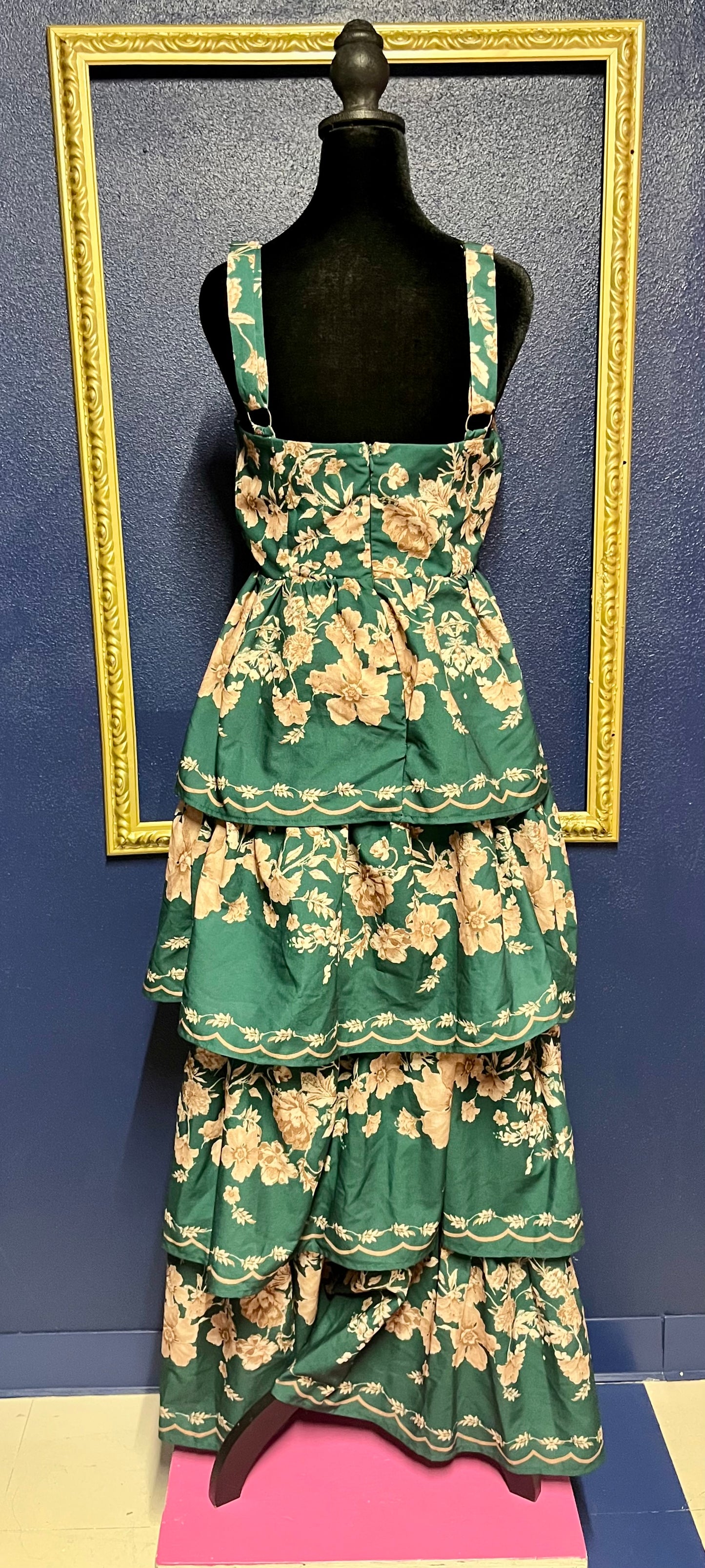 Mable Green Floral Tiered Dress