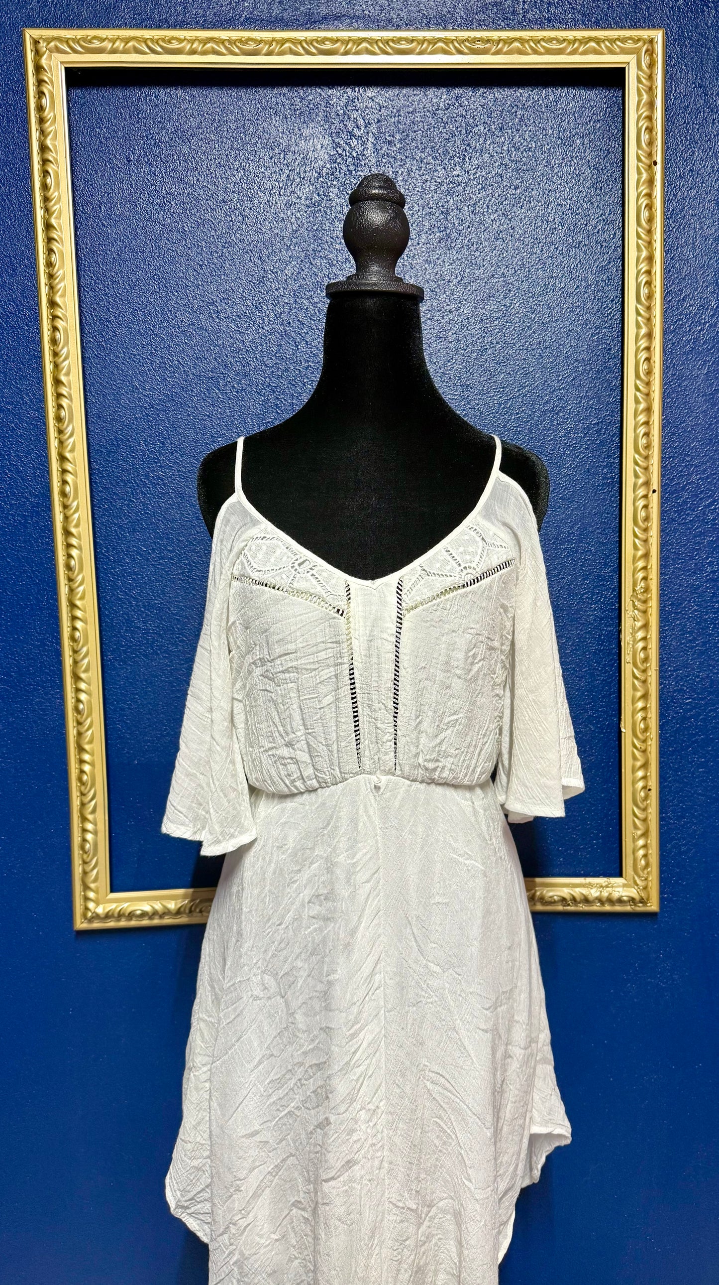 Gianni Bini White Embroidered Dress