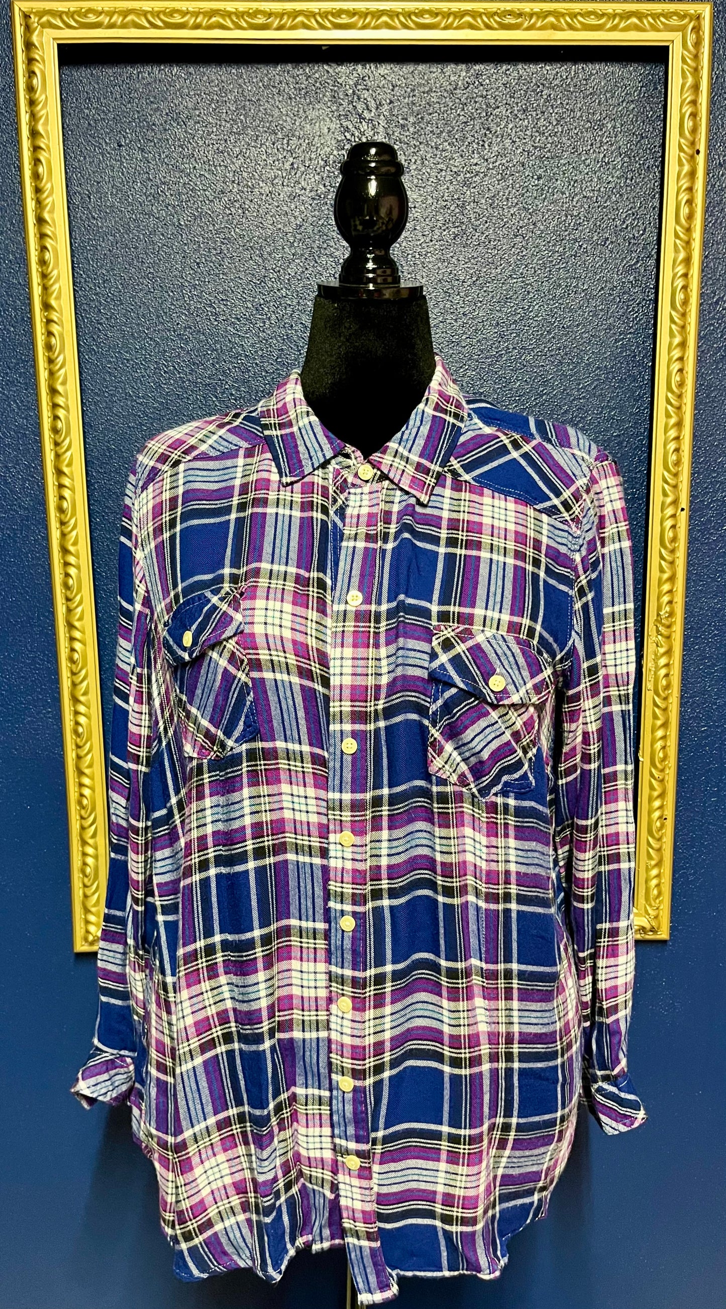 Maurice's Blue Plaid Flannel