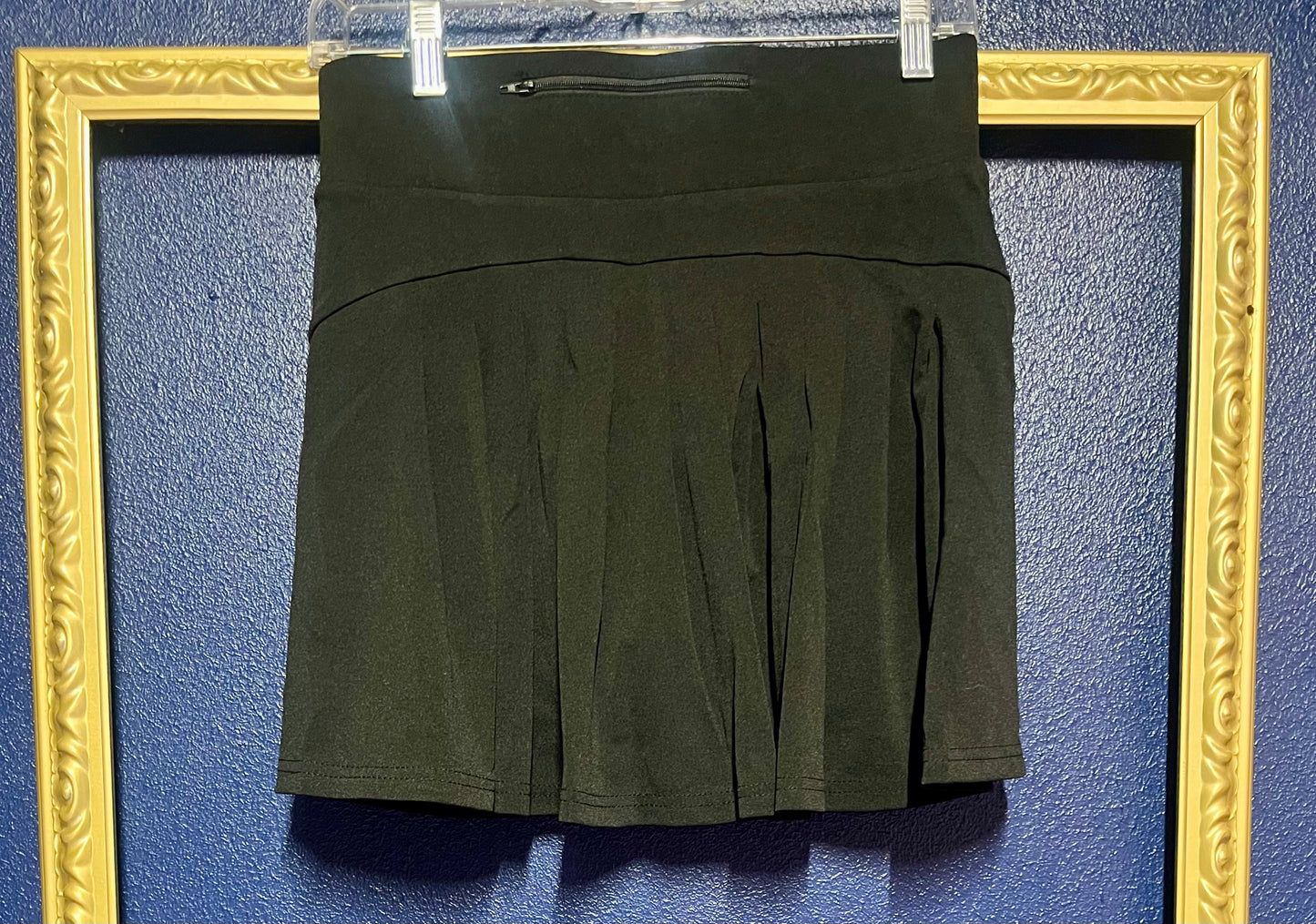 Black Athletic Skirt with Pleated Back