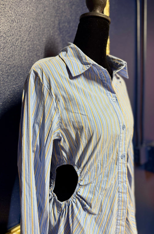 Lumiere Button Down with Side Cut Outs