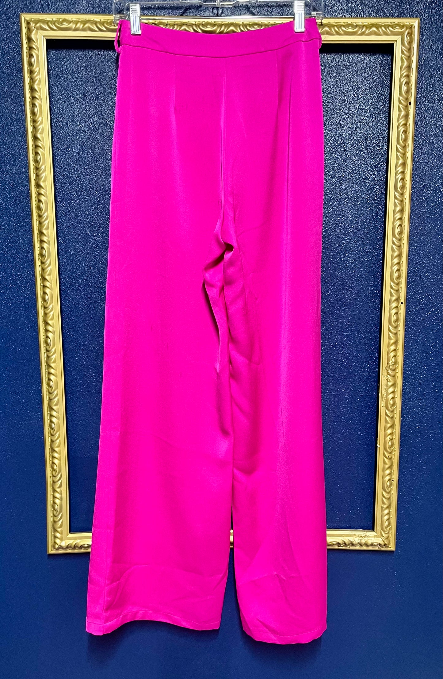 Neon Pink Silk Dress Pants
