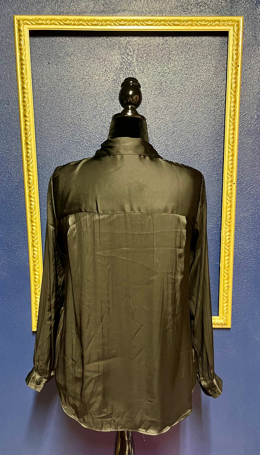 Truth Black Silk Button Down Shirt