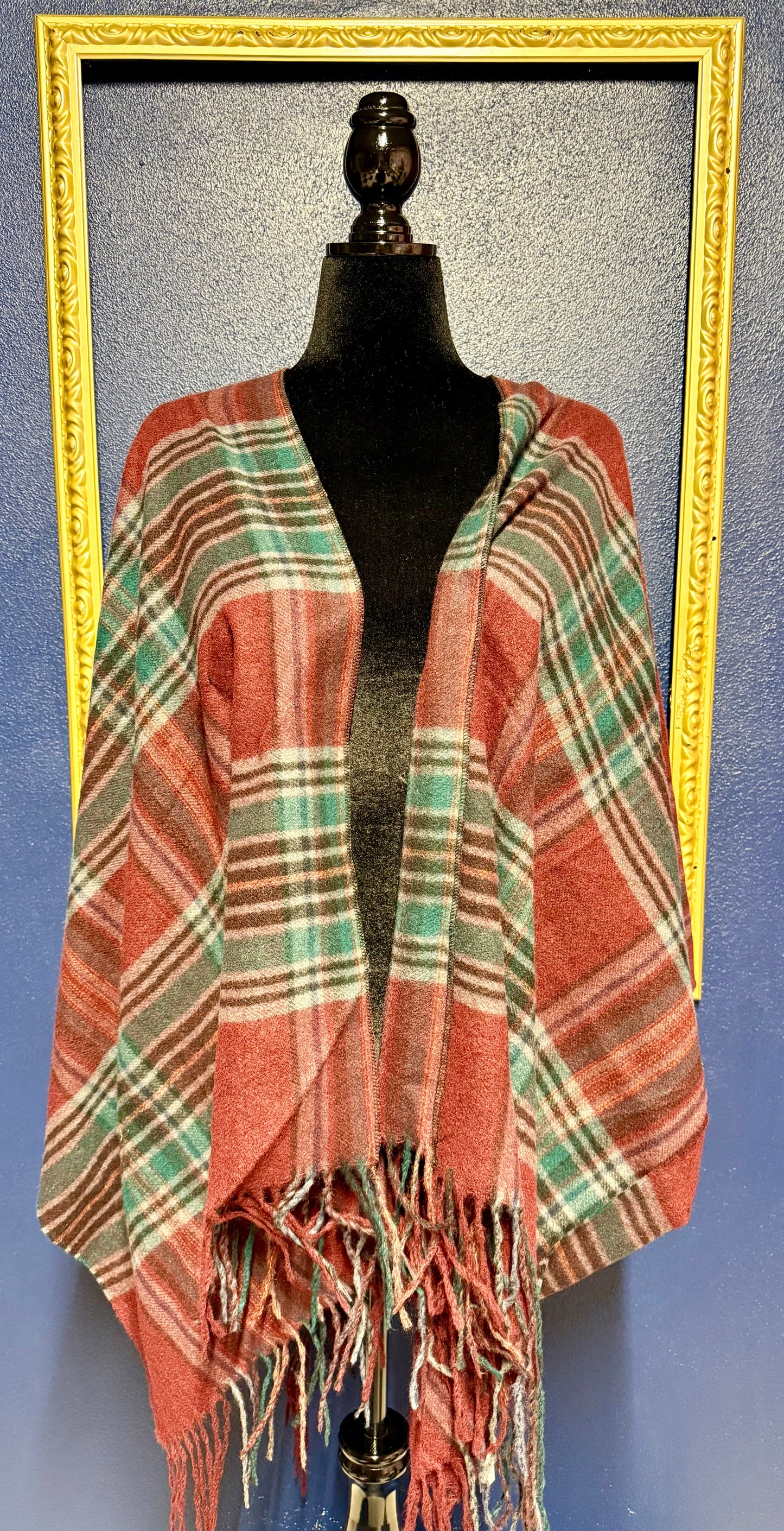 Super Soft Maroon Plaid Shawl