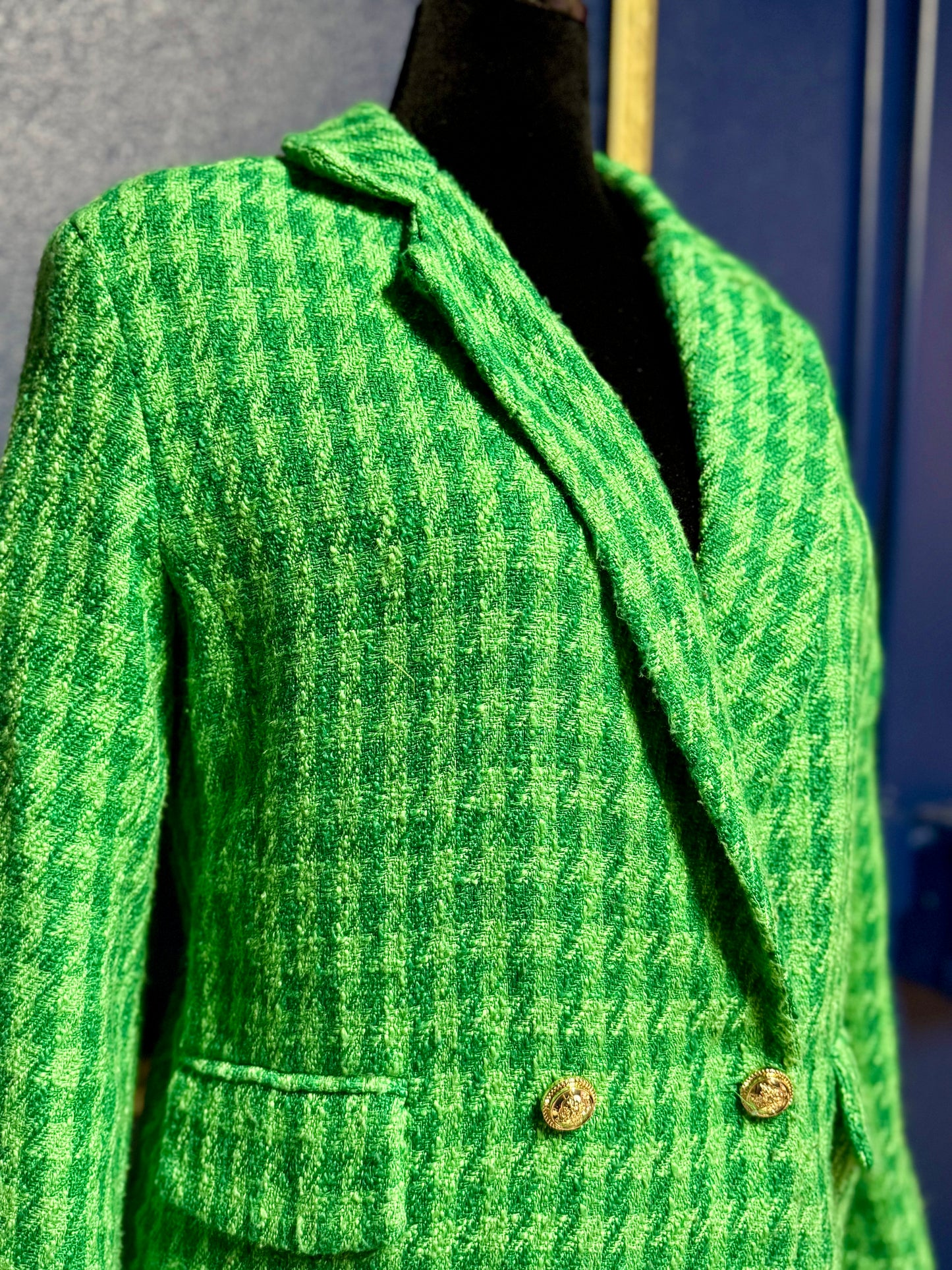 Buddy Love Green Houndstooth Blazer
