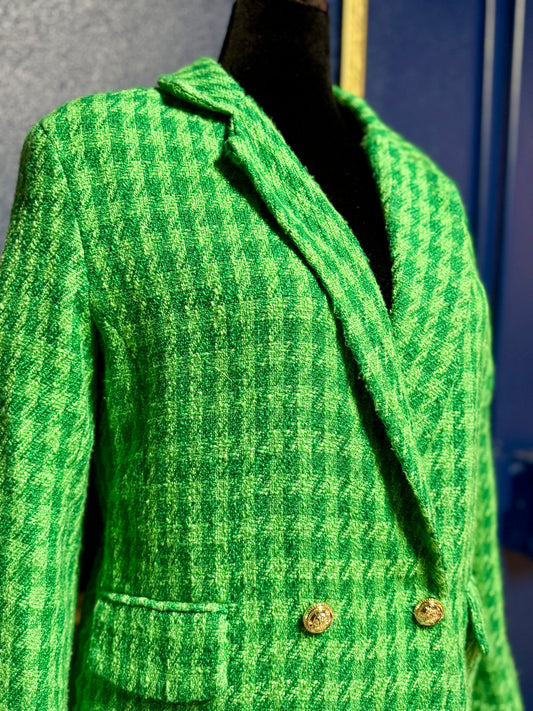 Buddy Love Green Houndstooth Blazer