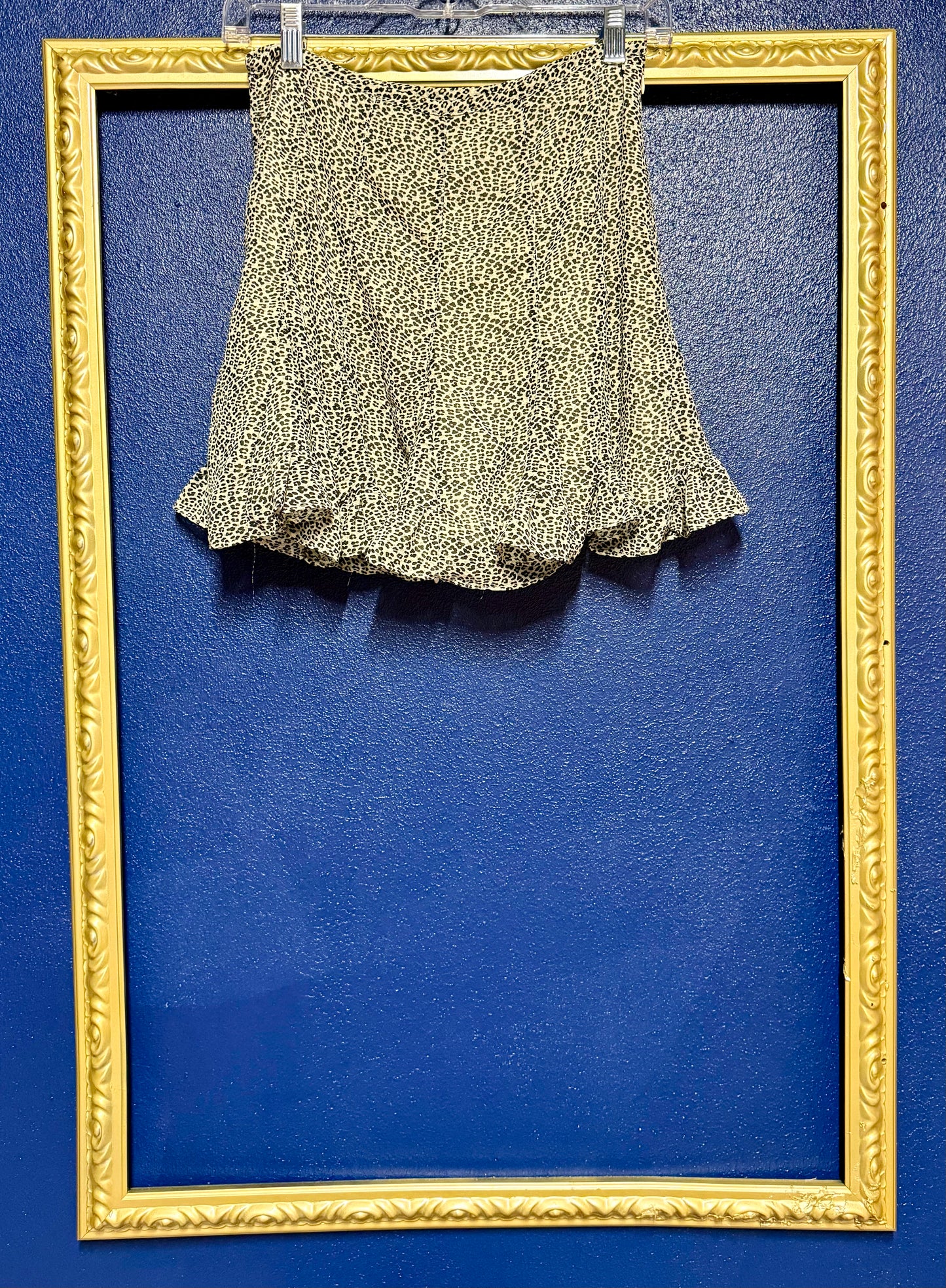 J. Roberts Flouncy Leopard Mini Skirt