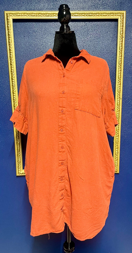 Old Navy Rust Button Down Dress