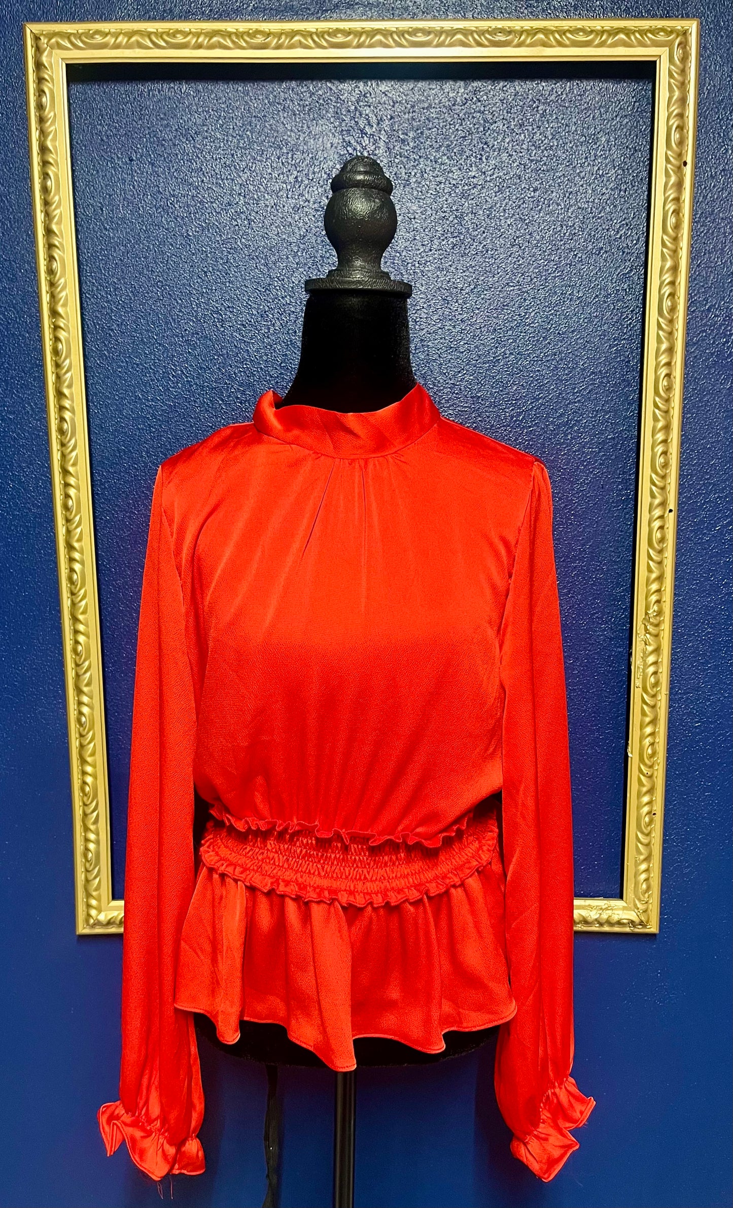 Peach Love Red Silk Blouse