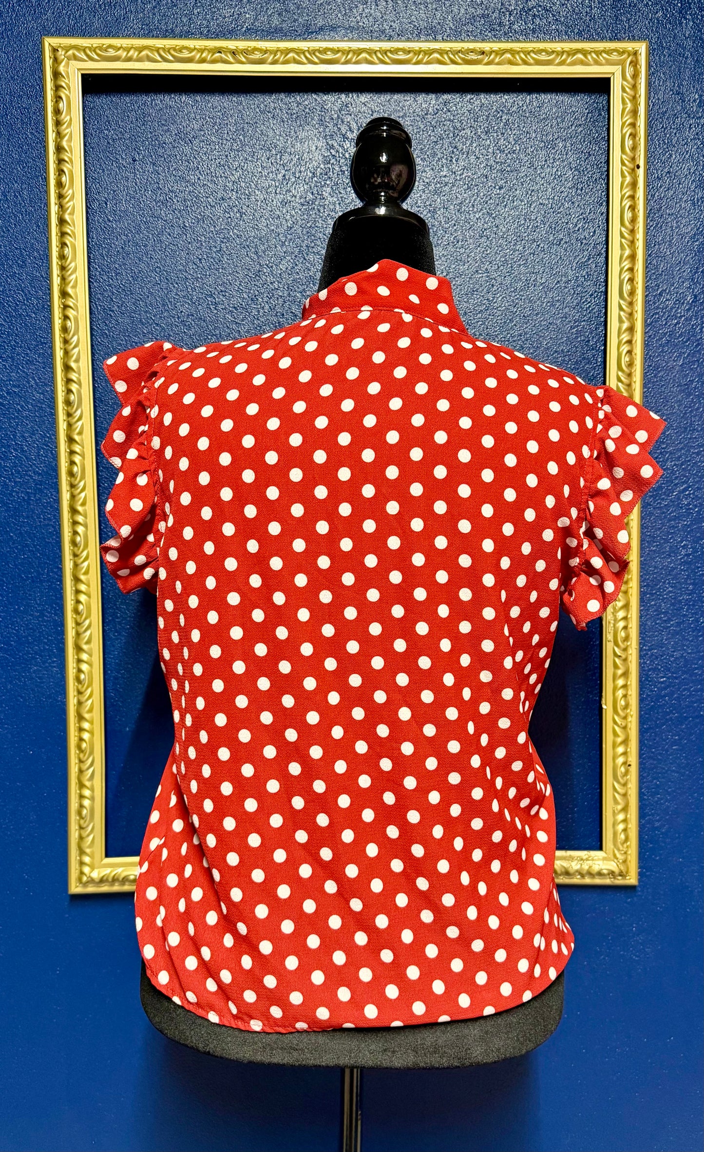 Red and White Polka Dot Blouse