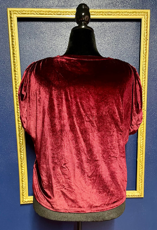 Amaryllis Maroon Velvet Top