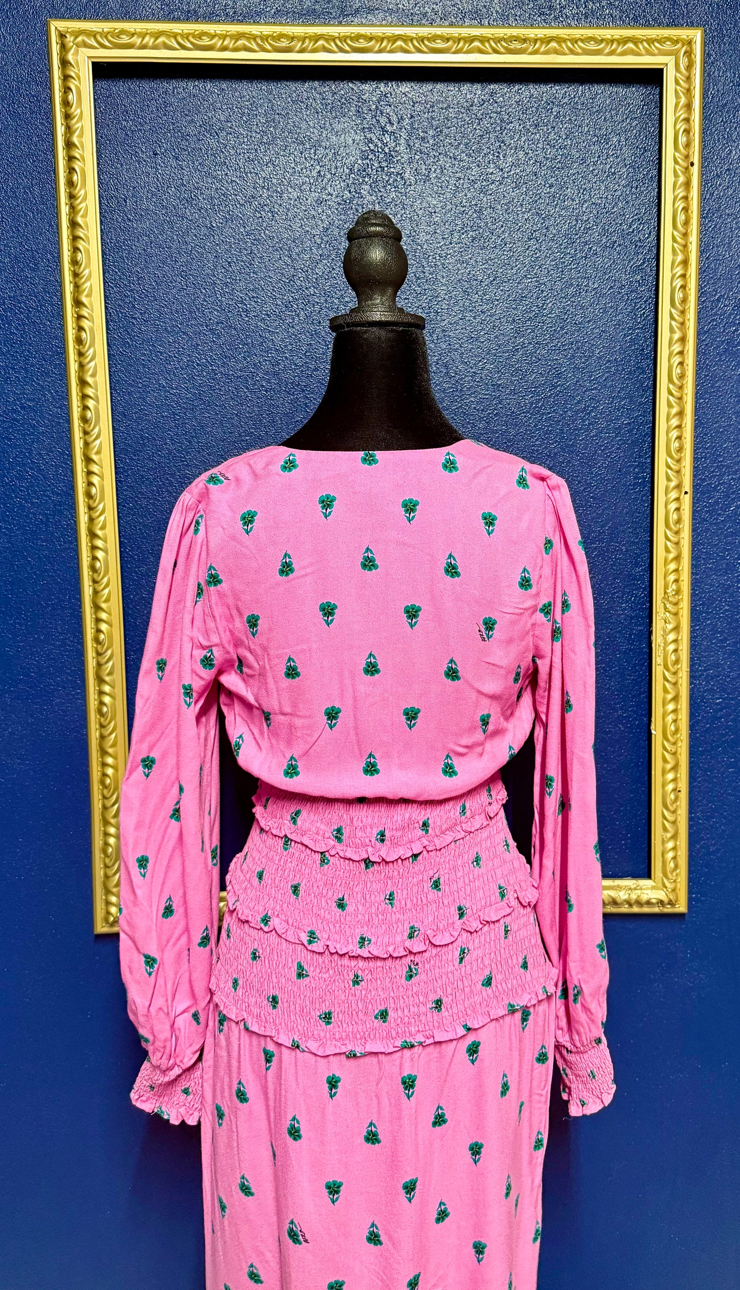 AFRM Pink Smocked Waist Dress