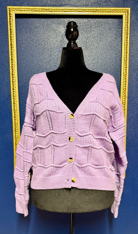 Belle Lavender Cropped Cardigan
