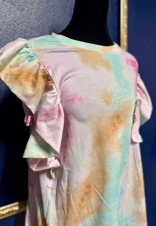 Tie Dye Ruffle Shirt