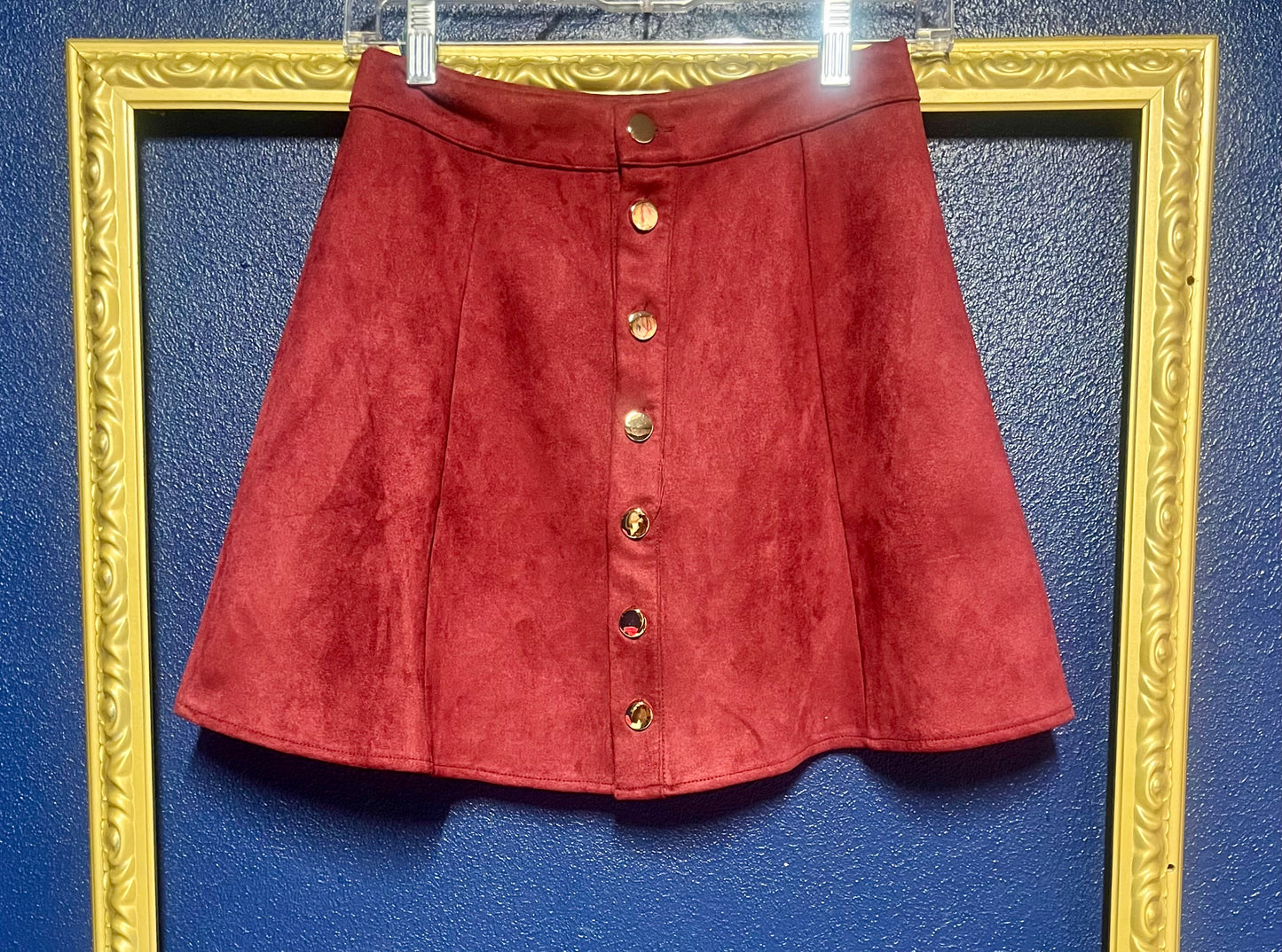 Maroon Suede Skirt