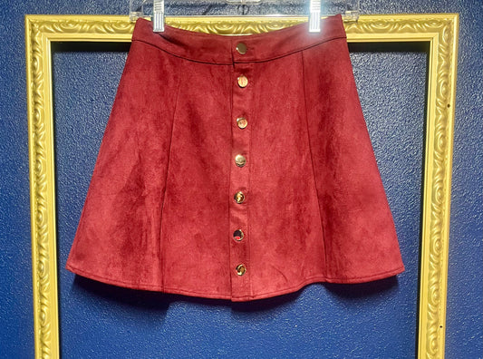 Maroon Suede Skirt