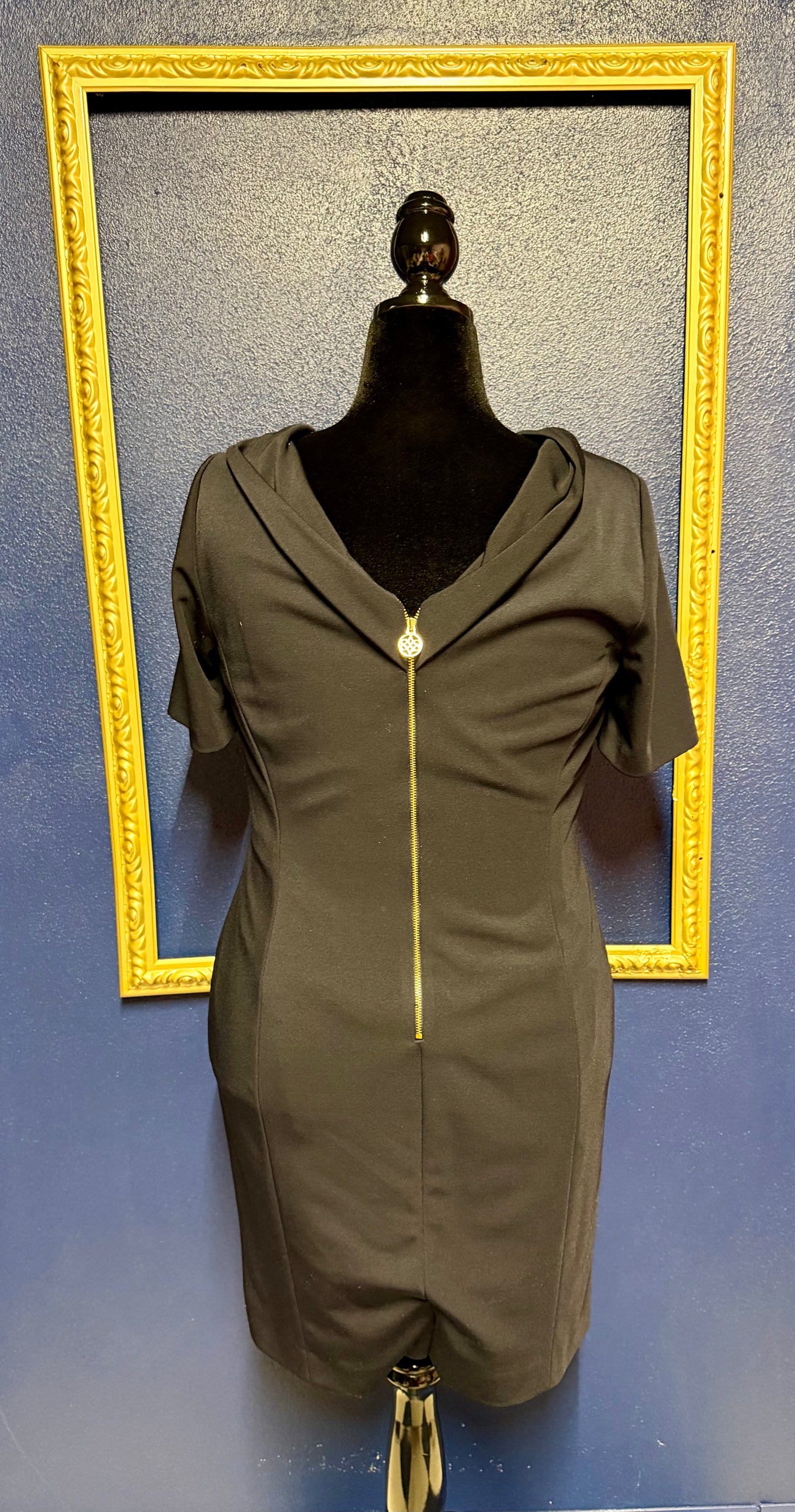 Antonio Melani Navy Cowl Neck Dress