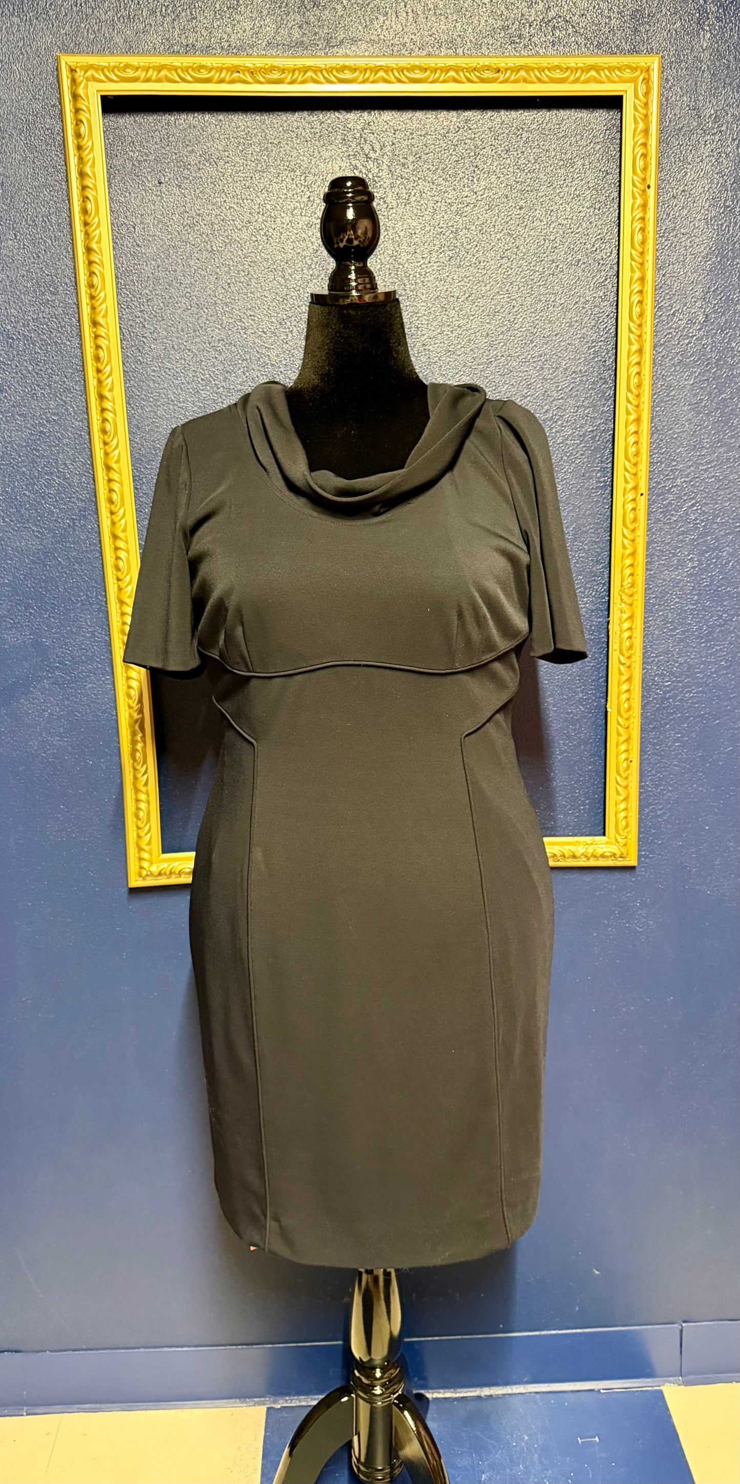 Antonio Melani Navy Cowl Neck Dress