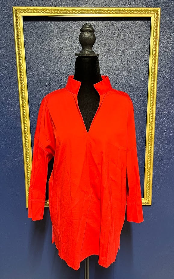 Lafayette 148 Red Hawkins Blouse