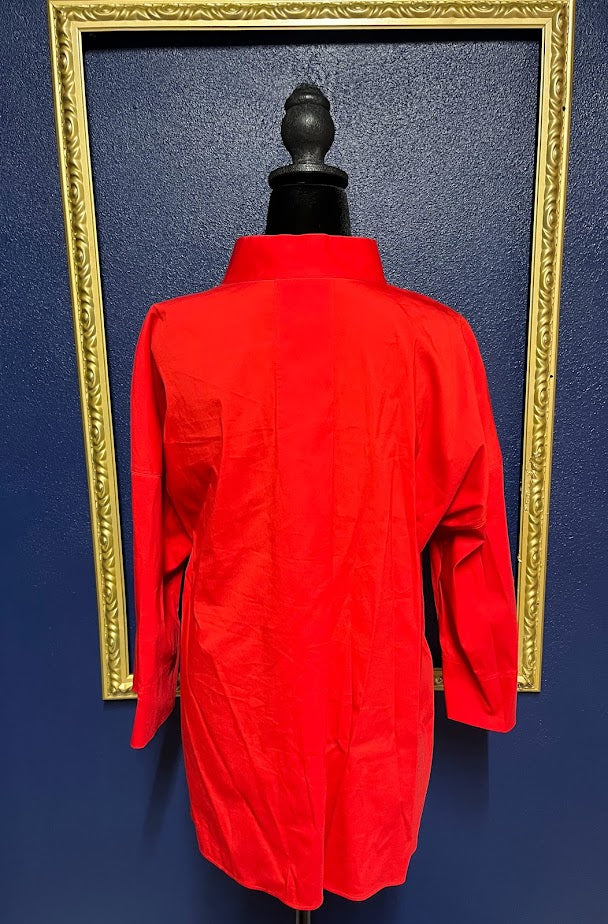 Lafayette 148 Red Hawkins Blouse