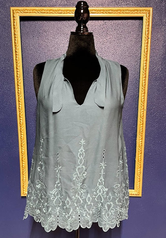 Love Johnny Was Silk Embroidered Top