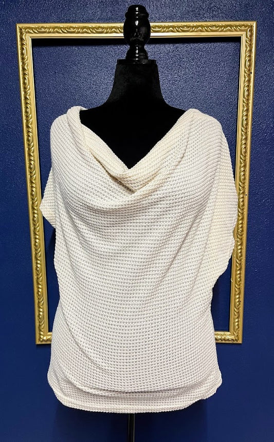 Shein Waffle Knit Cowl Neck Sweater
