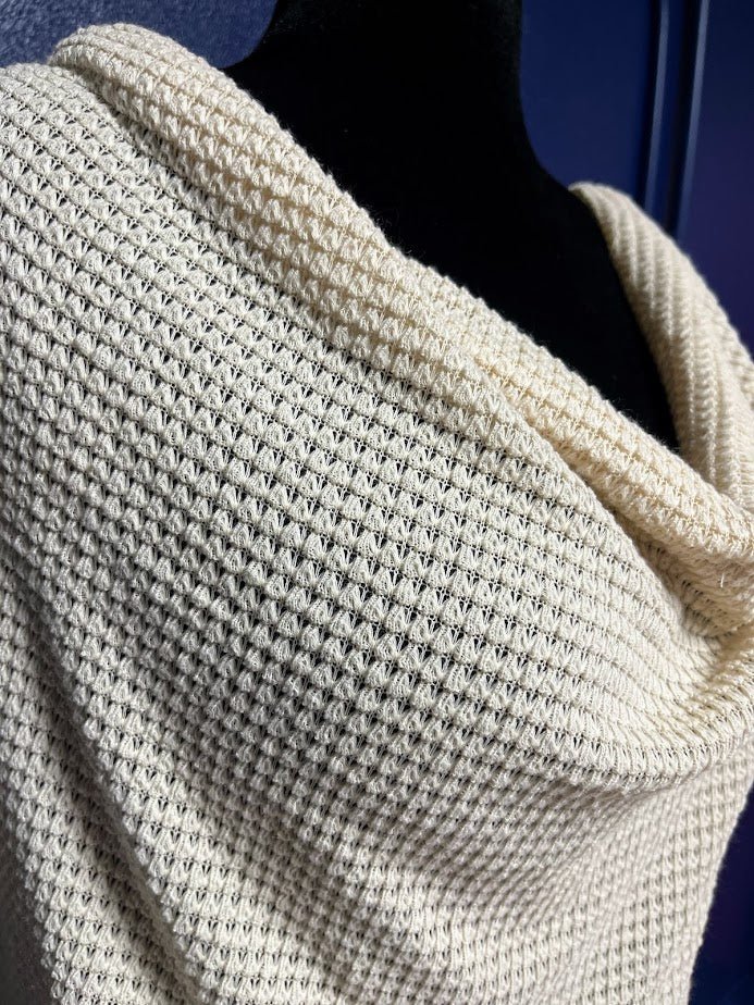 Shein Waffle Knit Cowl Neck Sweater