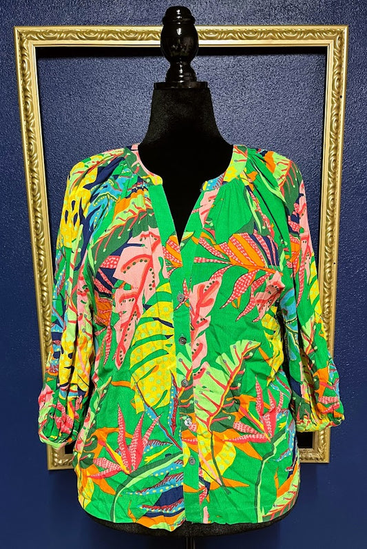 Karlie Bright Floral Button Down