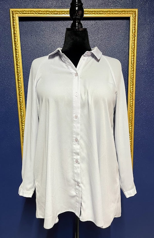 ASOS Light Powder Blue Cold Shoulder Button Down