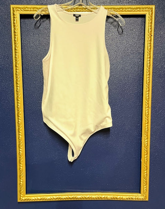 Express White Ribbed Bodysuit