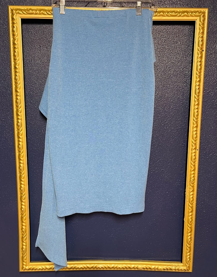 Vici Blue Ribbed Midi Skirt