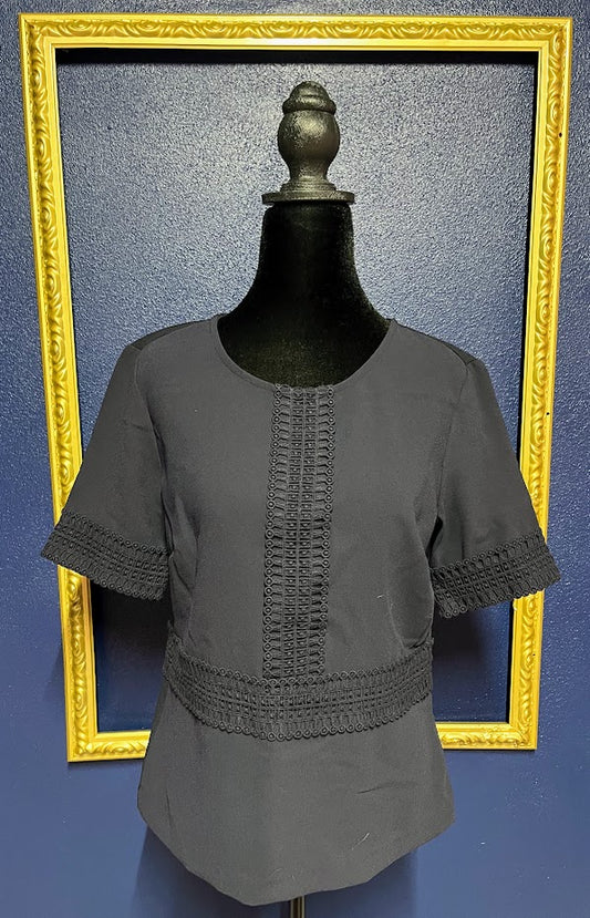 Ann Taylor Navy Detailed Blouse