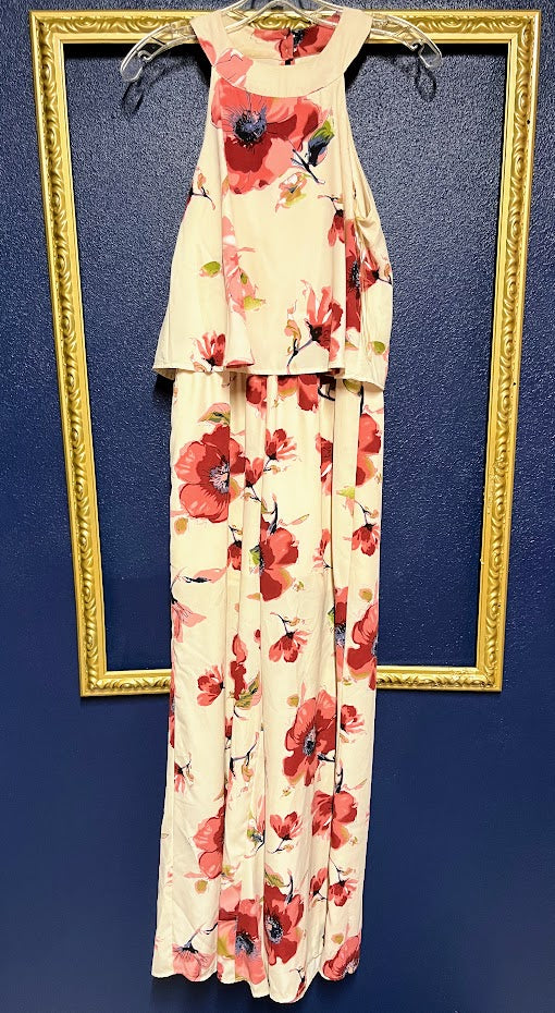 Peach Love Floral Jumpsuit