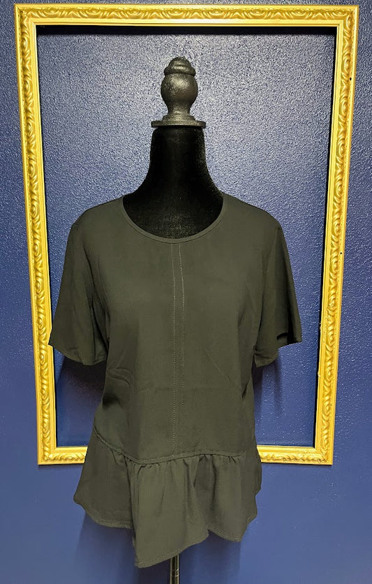 Ann Taylor Black Ruffle Blouse