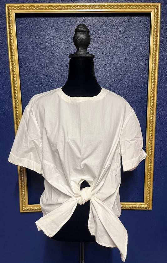 Love Tree White Front Tie Blouse