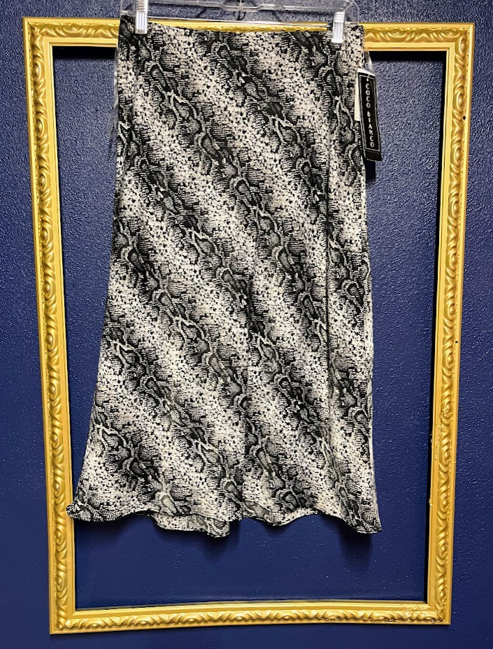Coco Bianco Grey Snakeskin Midi Skirt