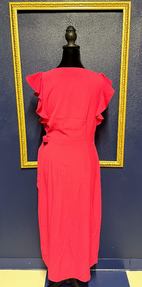 Who What Wear Pink Wrap Dress