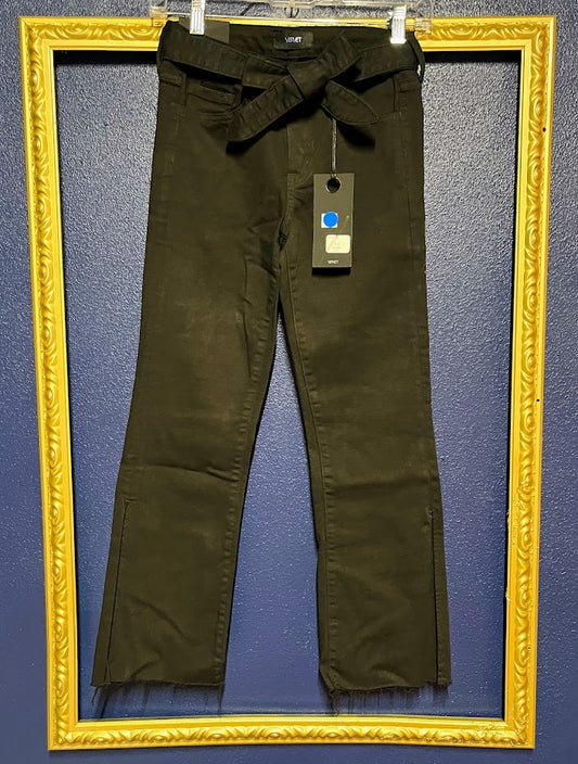 Vervet Black Stretchy Jeans with Tie Belt