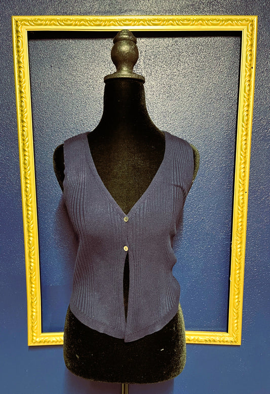 Pink Rose Navy Vest