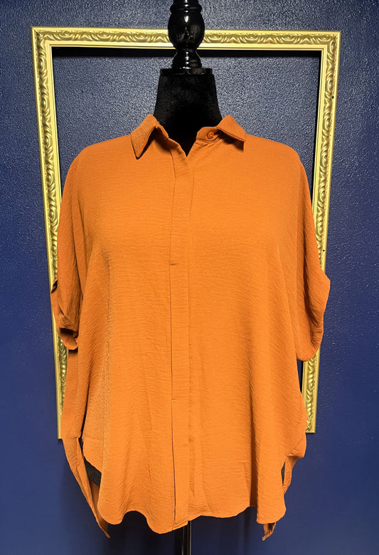 Umgee Rust Button Down Blouse