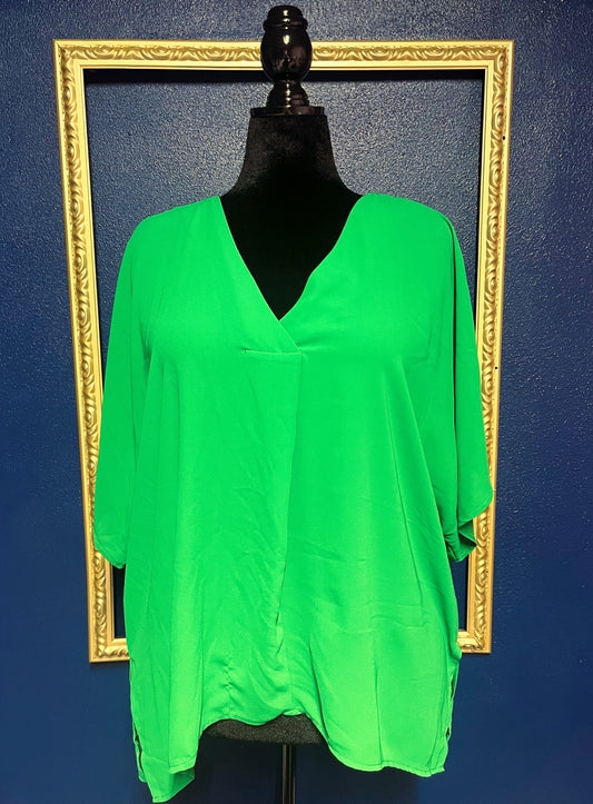 Glam Kelly Green Blouse