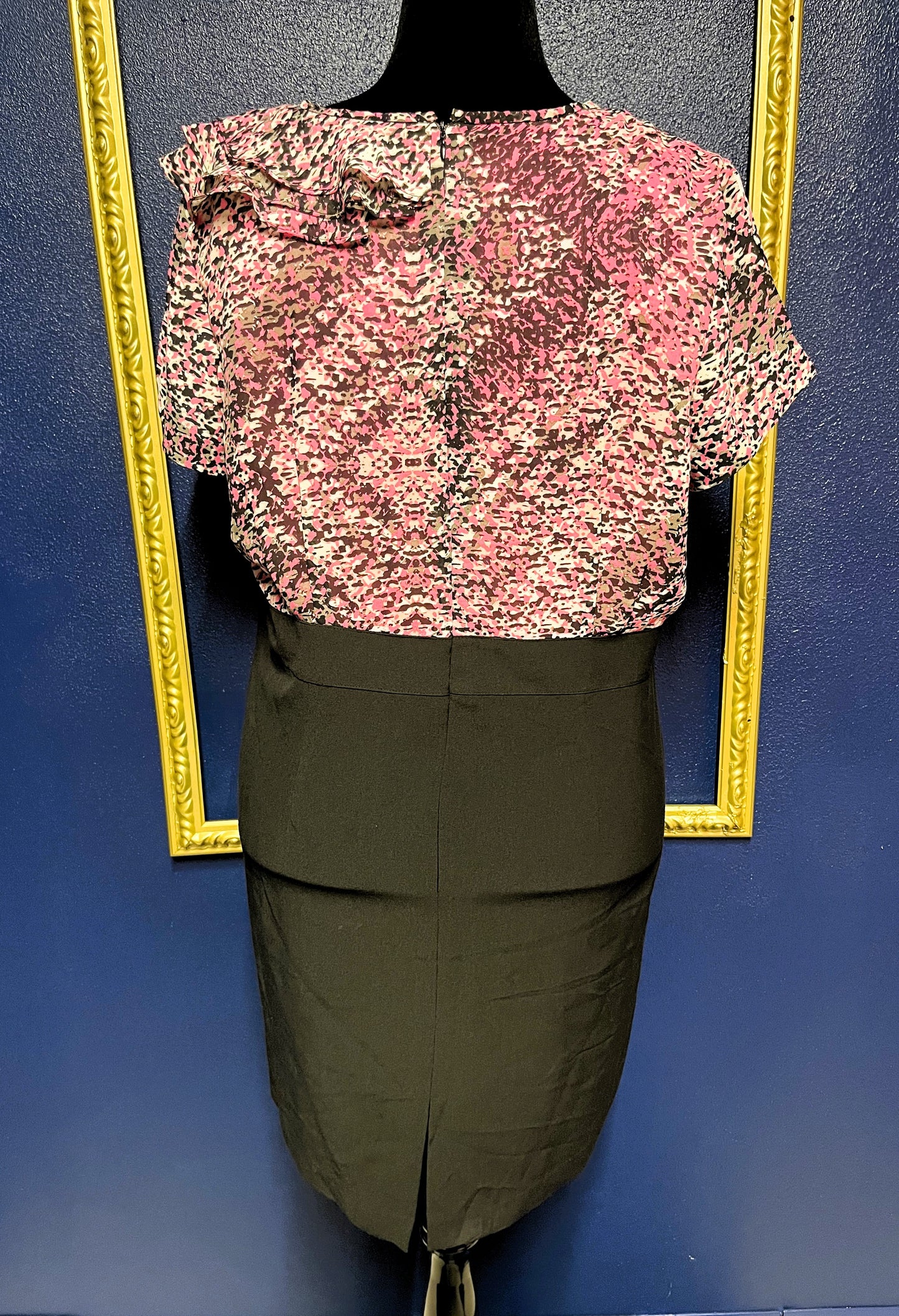 Shelby & Palmer Pink and Black Ruffled Dress