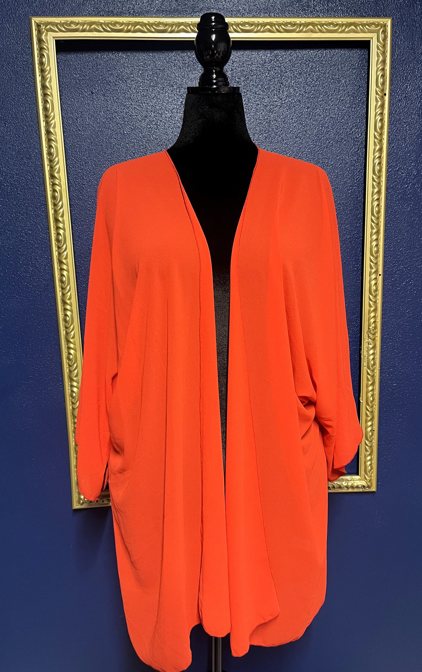 Bright Orange Sheer Kimono