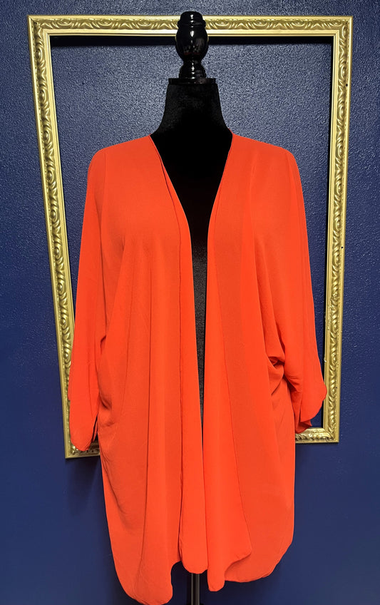 Bright Orange Sheer Kimono