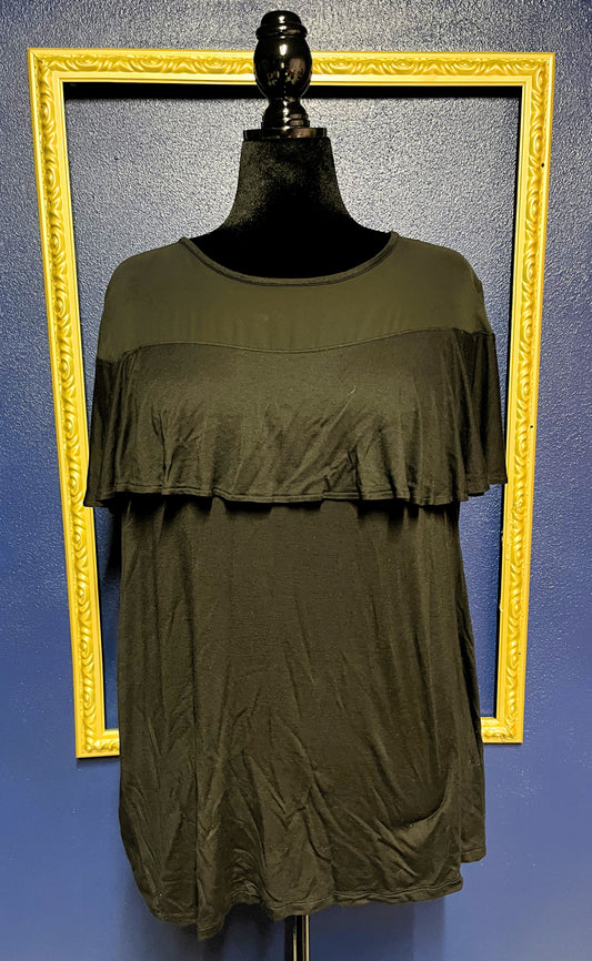 Lane Bryant Sheer Top Black Blouse