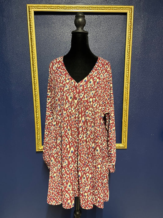 Umgee Long Sleeved Print Dress