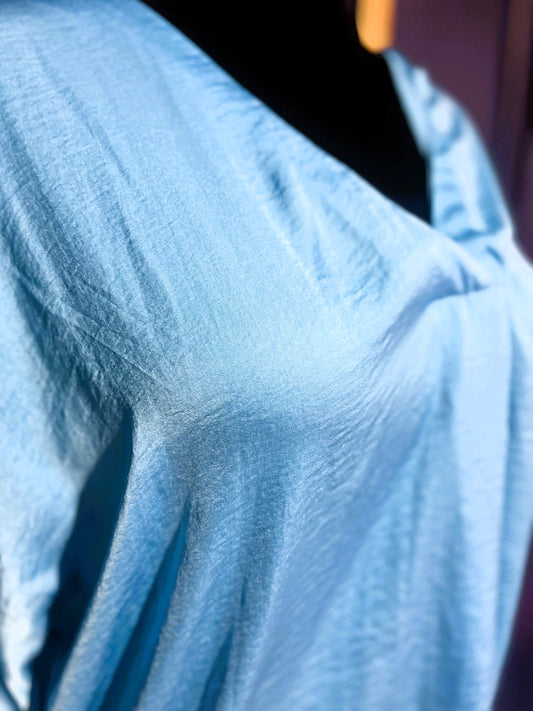 Glam Silk Blue Blouse